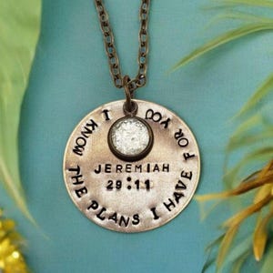 Christian Necklace for Women, Scripture Necklace, Religious Jewelry, Inspirational Necklace, Bible Verse Necklace, Worship Necklace, Gift