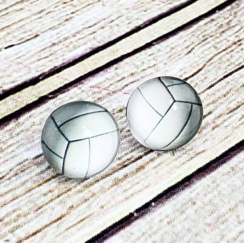 Volleyball Post Earrings Volleyball Stud Earrings Volleyball Etsy