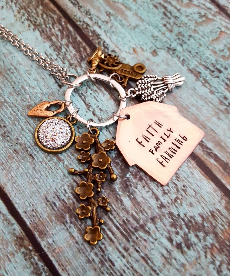 Farm Wife Necklace Farming Necklace Farmer Necklace Tractor Etsy