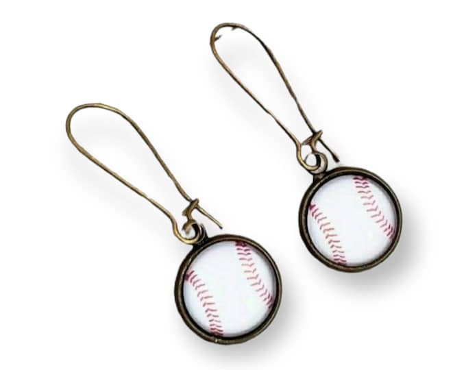 Baseball Earrings Baseball Jewelry Baseball Dangle Earrings Etsy