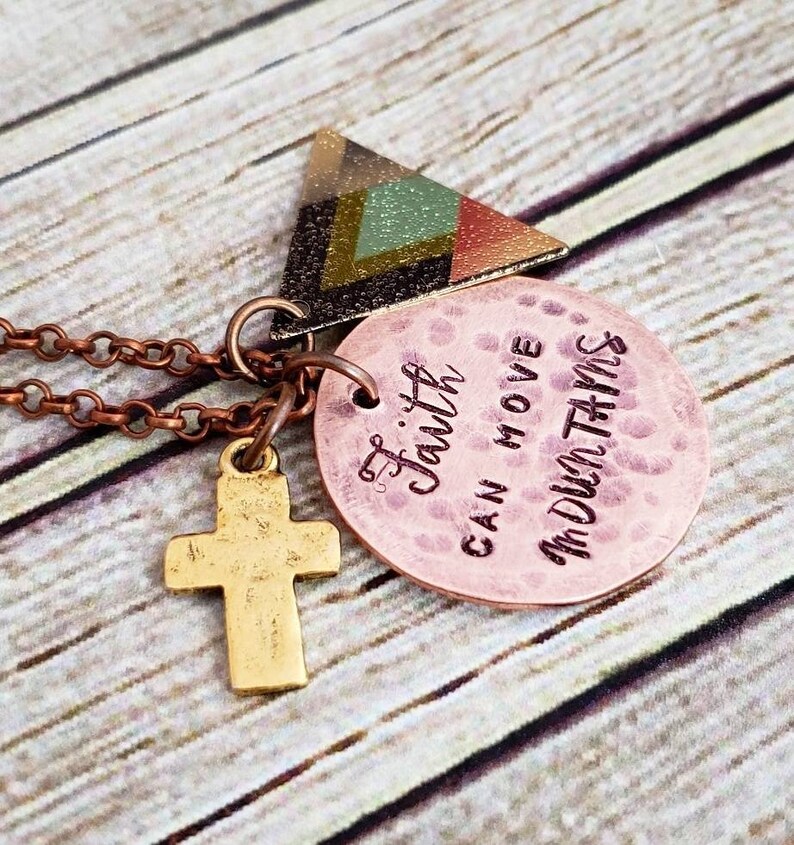 Faith Jewelry Gift Faith Can Move Mountains Necklace Etsy