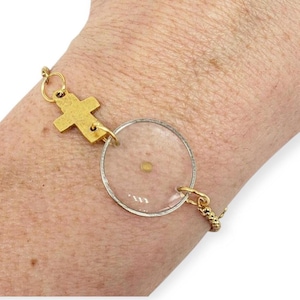 Mustard Seed Bracelet, Cross Bracelet, Faith Jewelry, Matthew 17:20 Bible Verse Jewelry, Christian Gift for Her, Move Mountains Jewelry