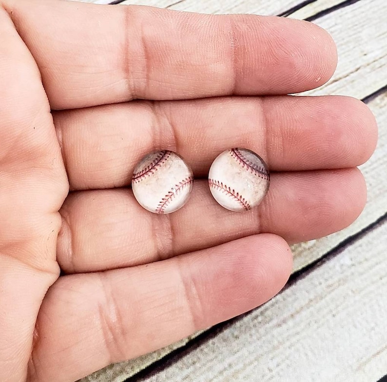 Game Day Earrings Vintage Baseball Earrings Sport Earrings Baseball Mom I Love Baseball Baseball Gift Small Earrings Baseball Jewelry