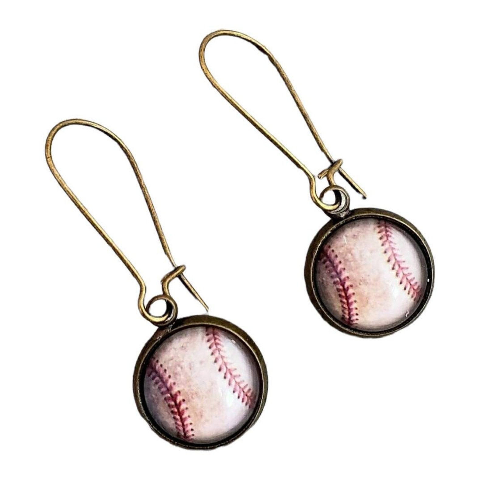 Baseball Earrings Baseball Jewelry Baseball Dangle Earrings Etsy