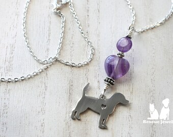 Rescue Jewels Dog Lover Necklace with Amethyst