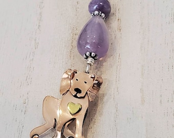 Rescue Jewels Dog Lover Necklace with Amethyst and Sterling Silver