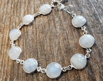 Rescue Jewels Moonstone and Sterling Silver Bracelet with Paw Print Charm