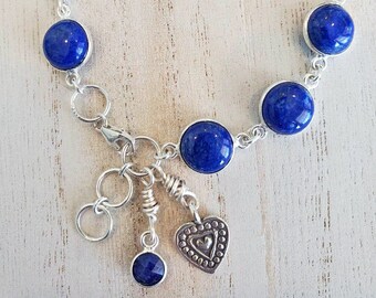 Rescue Jewels Blue Lapis and Sterling Silver Bracelet