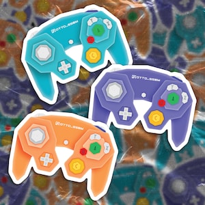GameCube Controller Stickers - Indigo, Orange, Emerald Blue