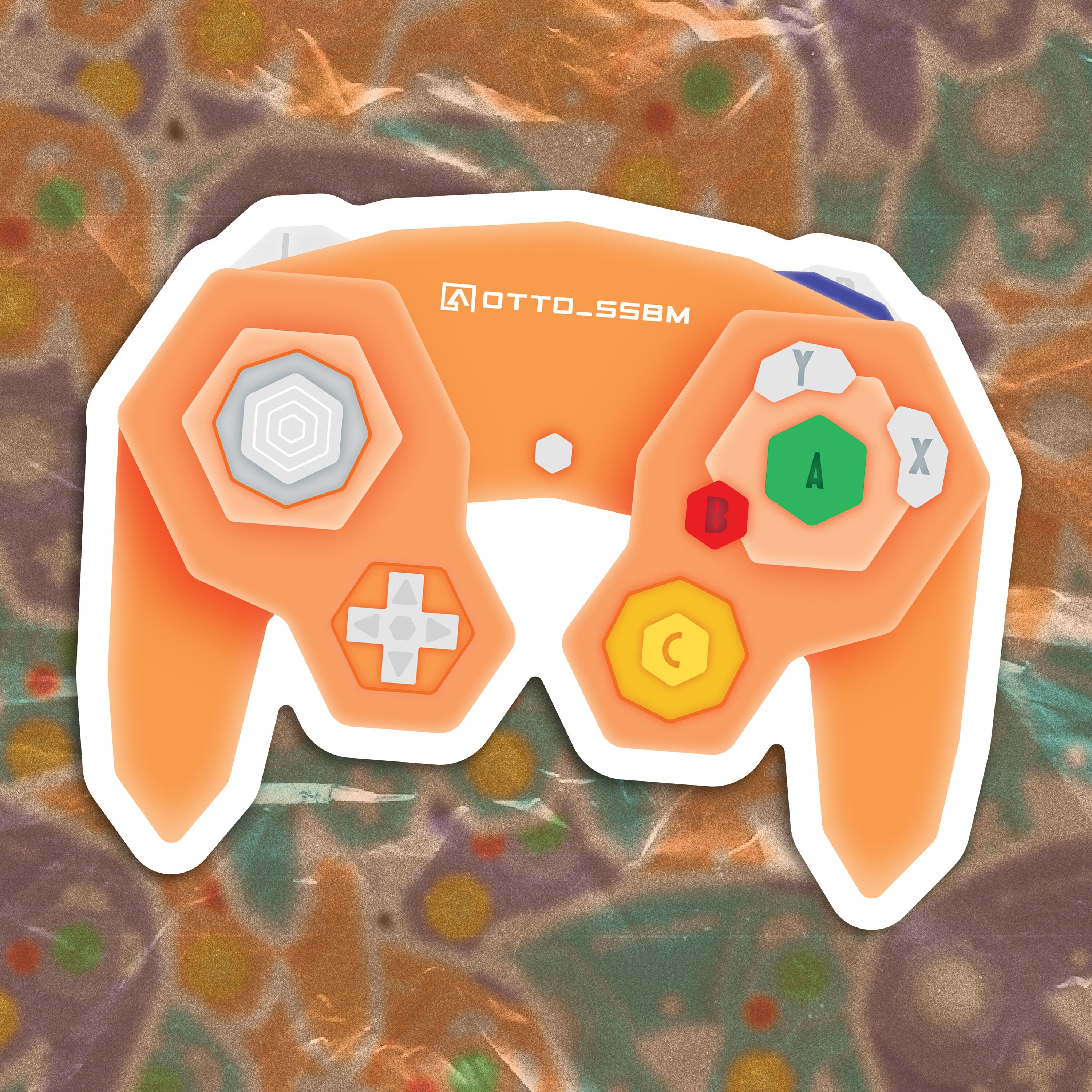 Gamecube Controller Sticker Size Gamecube Controller Stickers - Indigo, Orange, Emerald Blue - Etsy