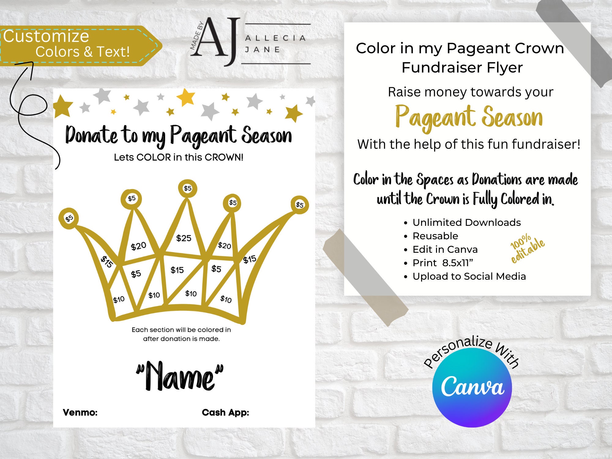 Color in the Pageant Crown Fundraiser Etsy Color in the Pageant Crown Fundraiser Etsy