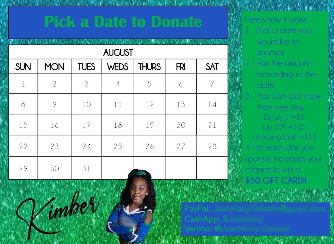 Free Cheer Calendar Fundraiser Template