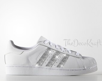 white bling tennis shoes