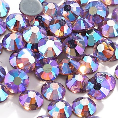 Acrylic Flatback Rhinestones, Faceted Round 12mm, 144-pc, Purple