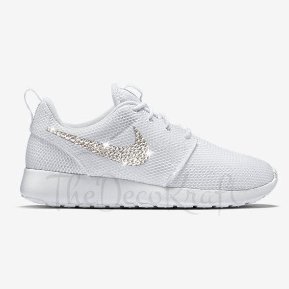 Dwars zitten vod parlement Aangepaste Bling Womens Nike Roshe Een Witte Swarovski Crystal - Etsy België