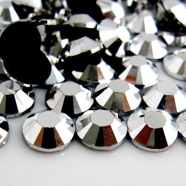 5mm Hematite Resin Round Flat Back Bling Loose Rhinestones Non Hotfix Scrapbooking Nail Art - 3000pcs