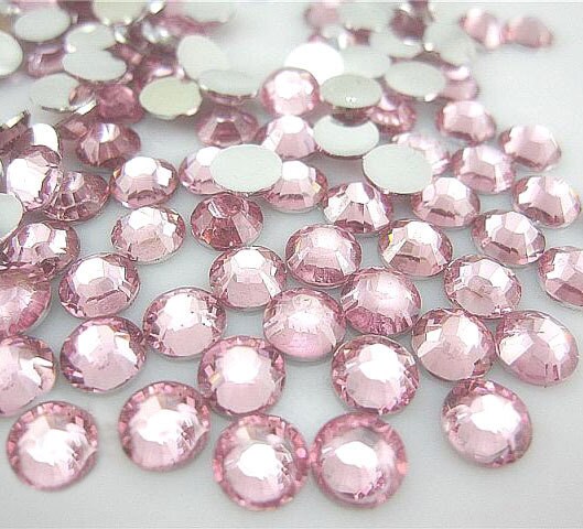 Flatback Rhinestones, Faceted Round, 5mm, 144-pc, Light Pink