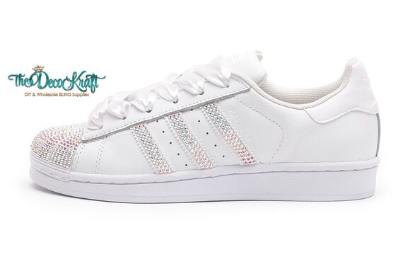 Spreek luid paspoort moed Aangepaste Bling Womens Adidas Originals Superstar Wit - Etsy Nederland