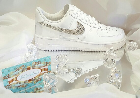 Custom Bling Mujer Nike Force 07 Blanco Swarovski - Etsy México