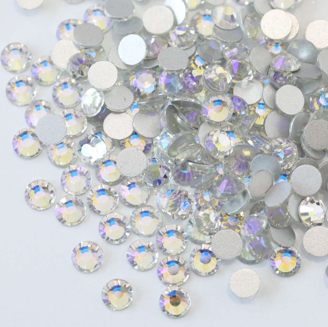 Ss6/2mm Crystal Moonlight AB Crystal Glass Round Flat Back - Etsy