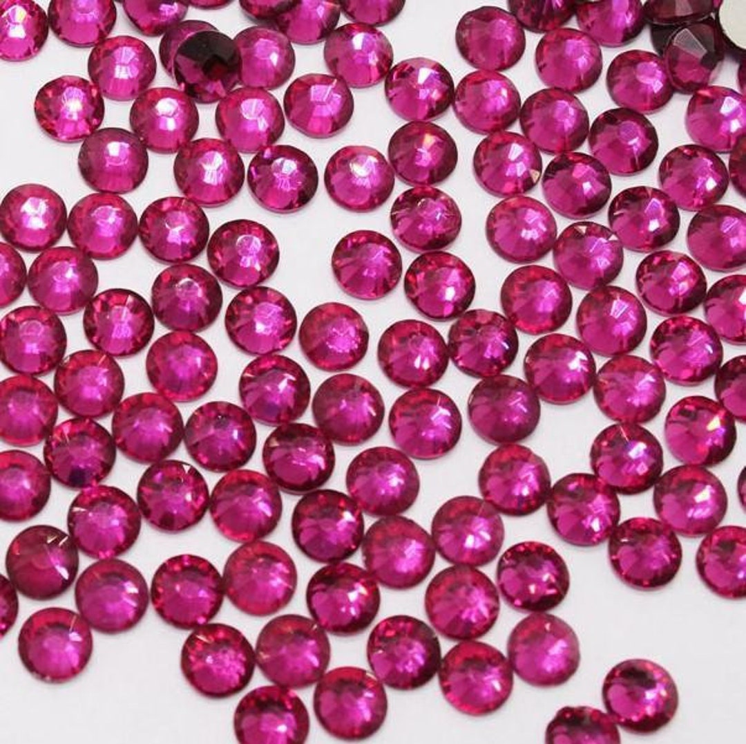 3mm Fuchsia Pink Resin Round Flat Back Bling Loose Rhinestones - Etsy