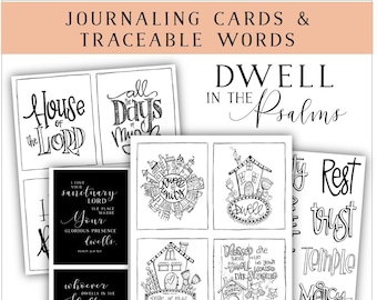 Soul Inspired -  'Dwell in the Psalms" Bible Journaling Cards / Words- digital download