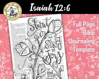 Soul Inspired - Bible Journaling Template - "Isaiah 12:6" - digital download