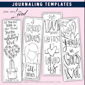 Soul Inspired - "So Loved" Bibel Journaling Vorlage / Lesezeichen selbst ausmalen - digitaler Download