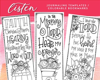 Soul Inspired -  'Listen' Bible Journaling Templates / Bookmarks - digital download