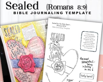 Ziel geïnspireerd - "Verzegeld door de Heilige Geest" Journaling Art - Romeinen 8:9 - digitale download