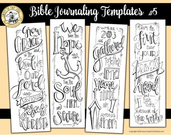 Soul Inspired - Bible Journaling Template / Color your own bookmarks - "#5" - digital download