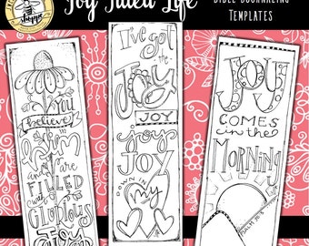 Soul Inspired - Bible Journaling Template / Color your own bookmarks - "Joy Filled Life" - digital download