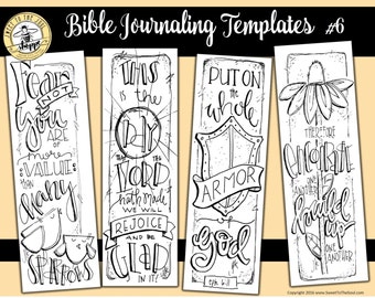 Soul Inspired - Bible Journaling Template / Color your own bookmarks - "#6" - digital download