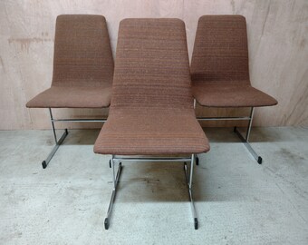 Mid Century Pieff Dining Chairs Lisse Chrome 70s Tim Bates Modern Vintage