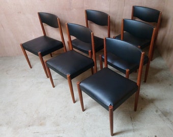 Sillas de comedor de teca de estilo danés de mediados de siglo XX de Parker Furniture (años 60). Diseño moderno de mediados de siglo (MCM) de Australia y Escocia.