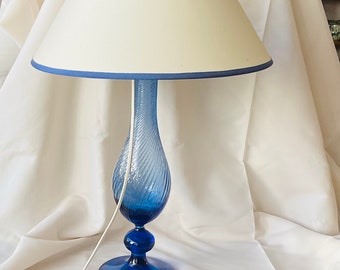 Venice Table Lamp by Anne Grethe Von Halling-Koch Royal Copenhagen Blue Glass