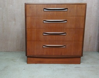 Vintage G Plan Fresco Chest Drawers Four Drawer Mid Century Retro
