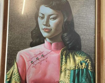 Original Glazed 1960s Tretchikoff Miss Wong Classic Kitsche