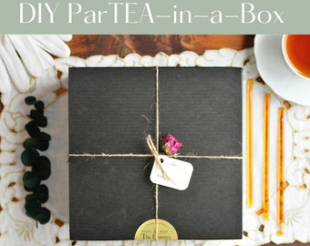 ParTEA-in-a-Box | DIY Tea Kit | Make Your Own Organic Tea Blends | Party Box Activity for 20 people | Birthday, Bridal, Baby Shower Game