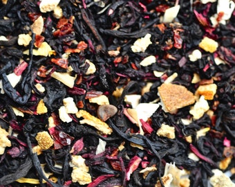 Peachy Prince tea | Organic Artisan Handcrafted Black Tea Blend | Premium Quality Loose Leaf Fruit Tea | Best Peach Tea