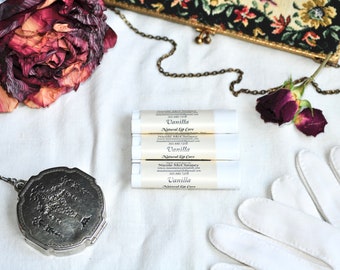 Baume à Lèvres Vanille | Chapstick aux herbes de luxe | Meilleur baume à lèvres | Apaiser les lèvres sèches et gercées | Soin Préventif des Lèvres | Lèvres saines