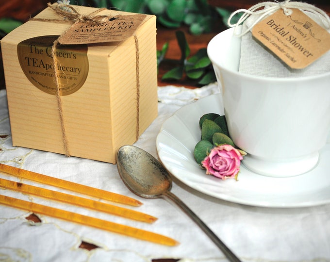 Loose Leaf Tea Sampler Kit | Mixed Variety Herbal Tea Collection | Artisan Handcrafted Tea | 7 organic tea samples with reusable tea bag