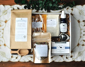 PuriTEA Skin Collection | Tea & Bath Gift Set | Organic Tea for Skin | Blemish Soap | Face Serum | Detox Steam | Skin Health Tea Box