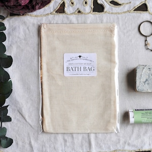 Thé de bain et sels de bain en sachet | 100 % mousseline de coton | Respectueux de l'environnement | Réutilisable | 1 unité ou EN VRAC