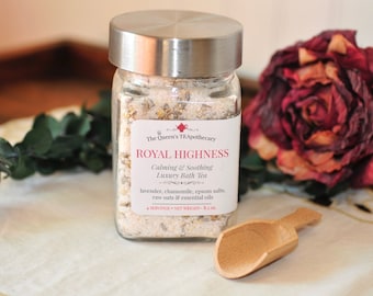 Bath Tea | Royal Highness | Organic Chamomile, Lavender & Oats | Herbal Bath Salts | Best Spa Experience | Dry Skin and Itch Relief