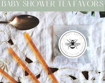 PERSONALIZED Baby Shower, Thank You Tea Favor | Custom Label | Tea in Glassine Envelope | Handcrafted Organic Loose Tea Favors