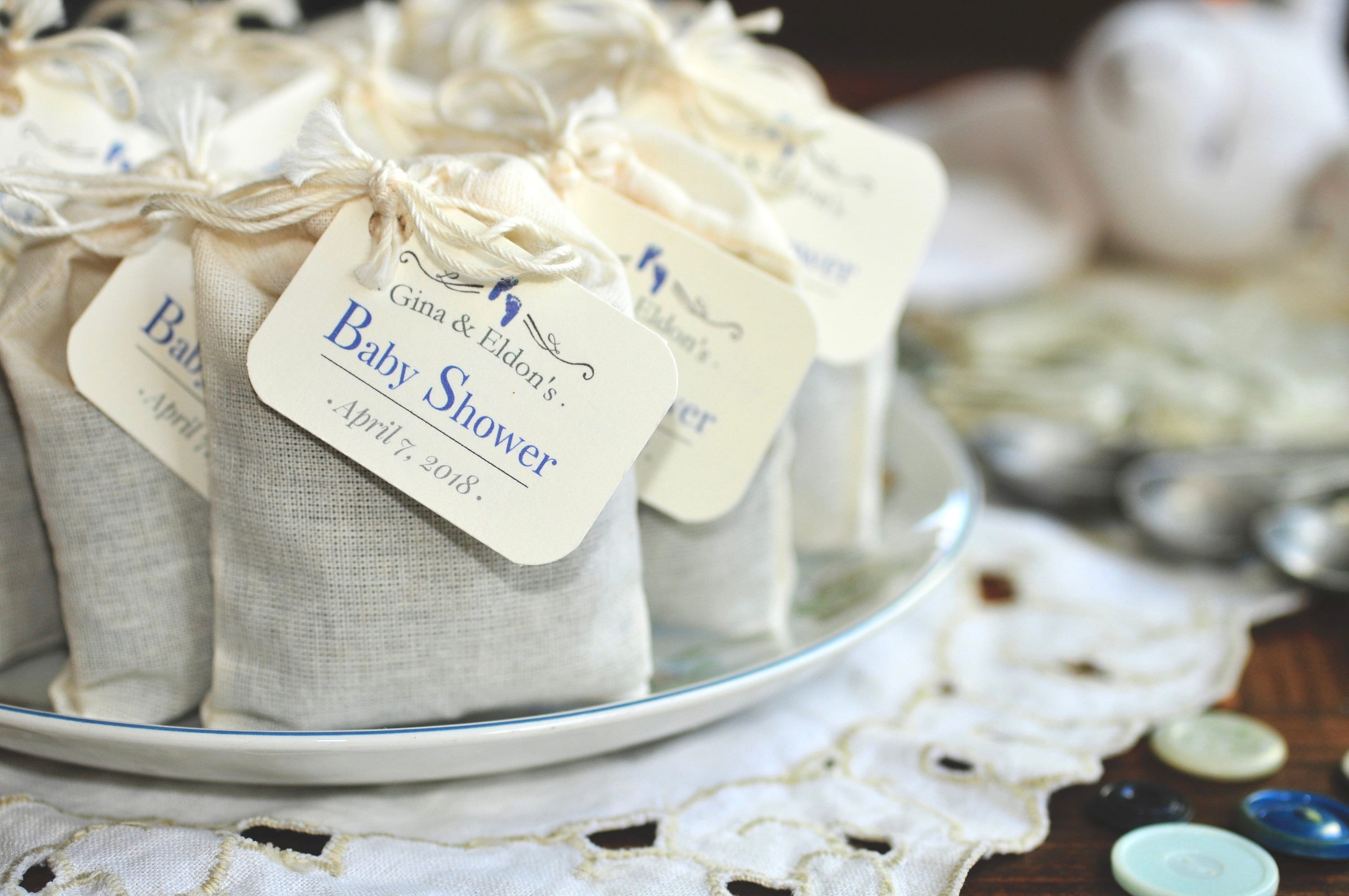 24 BABY SHOWER FAVORS Custom Organic Lavender Sachet Etsy