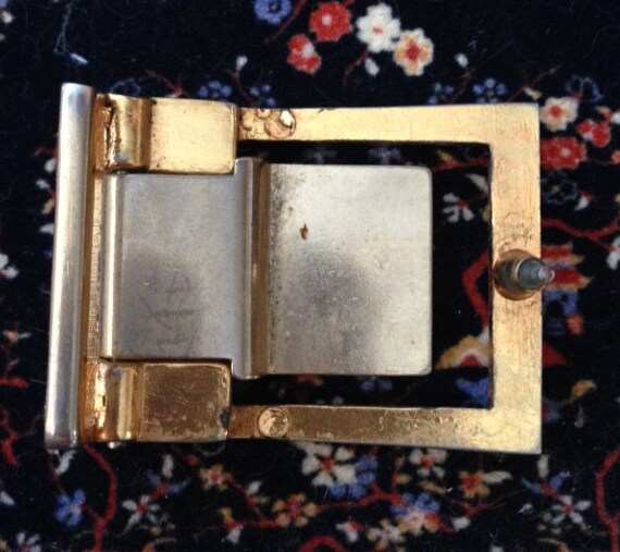 Vintage Yellow Belt Buckle - image 3