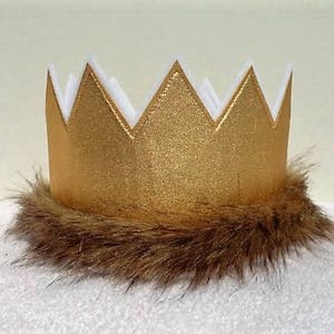 Wild One Birthday Crown, Gold Birthday Crown, 1st Birthday Crown, Wild Thing Birthday Hat, Birthday Party Hat, Kids Crowns, King Crown image 3