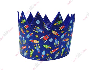 Rocketship Crown, Space Birthday Crown, Rocketship Banner, Rocketship Birthday, Space Birthday Crown, Birthday Party Hat, Rocketship, Boys